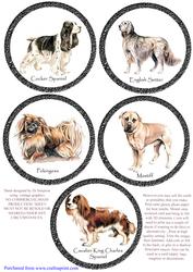 Coasters - 5 x Vintage Dogs