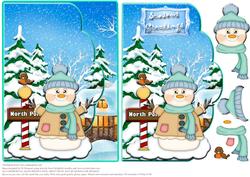 Scalloped Snowman Scene with Step by Step