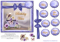 Pretty Violet Cupcake - Birthday Wishes