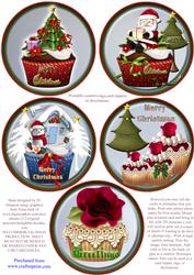 Cupcake Christmas Coasters