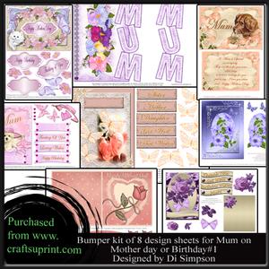 Bumber Kit- 8 Sheets for Mum on Mothers Day or Other