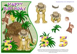 5th Birthday- Jungle Topper for Little Boy/girl