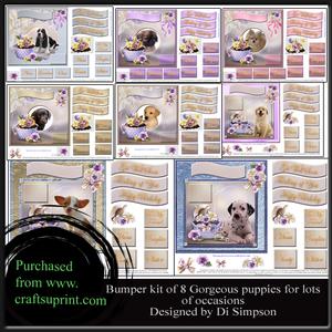 Bumber Kit- 8 Cute Puppy Designs for Lots of Occasions