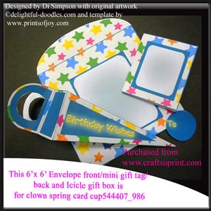 Envelope,mini Gift Card,icicle Box for Clown Spring Card