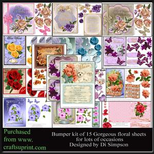 Bumber Kit- 15 Sheets of Floral Designs for Many Occasions