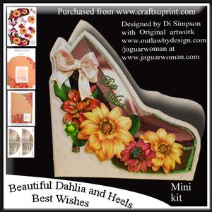 Beautiful Dahlia and Heels - Best Wishes