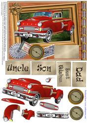 Red Retro Car - Male Birthday or Other #2
