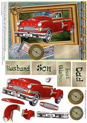 Red Retro Car - Male Birthday or Other #3