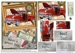 Red Retro Car - Fathers Day #5