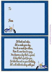 Insert for Male - Bike Theme