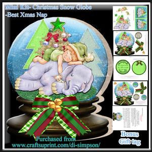 Mini Kit- Christmas Snow Globe -best Xmas Nap