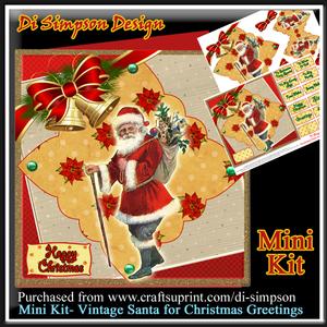Mini Kit- Vintage Santa for Christmas Greetings