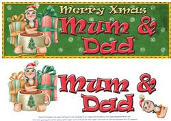 Large Dl - Merry Xmas-mum & Dad 3D Decoupage