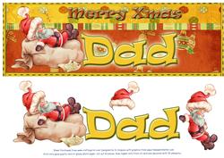 Large Dl Merry Xmas- Santa 3D Decoupage