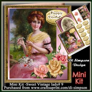 Mini Kit -sweet Vintage Lady for Birthday or Other#9