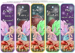 5 Beautiful Fairy Bookmarks with Sayings
