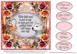 Beautiful Rose & Puppy Verse Card Front - Get Well