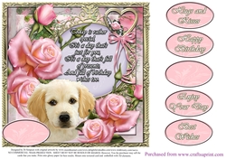 Beautiful Rose & Puppy Verse Card Front - Happy Birthday