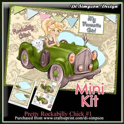 Mini Kit - Pretty Rockabilly Chick #1- for lots of occasions