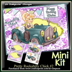 Mini Kit - Pretty Rockabilly Chick #2- for lots of occasions