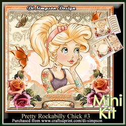 Mini Kit - Pretty Rockabilly Chick #3- for lots of occasions