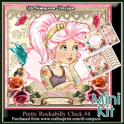 Mini Kit - Pretty Rockabilly Chick #4- for lots of occasions
