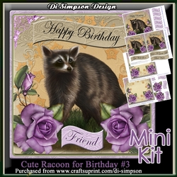 Mini Kit - Happy Birthday with cute Racoon #3