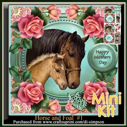 Image of cup772428_986 - Mini Kit- Beautiful Horse and Foal for lots of occasions #1