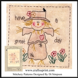 Stitchery or Needlework Pattern -Mrs. Scarecrow
