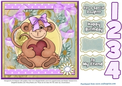 Oh So Cute  Monkey design for birthday or other occasions #17
