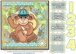 Oh So Cute Monkey design for birthday or other occasions #18