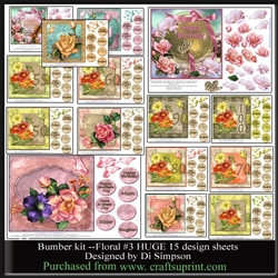 Bumber kit -Floral #3 -HUGE 15 design sheets