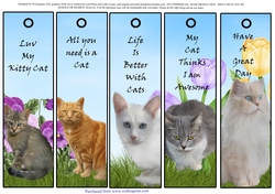 5 Very Cute Cat Bookmarks #1