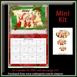Mini Kit- A4 Xmas Calendar for 2025 #14