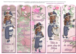 5 beautiful Girl Bookmarks #1