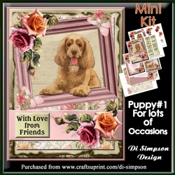 Mini Kit- Floral and puppy for lots of occasions #1