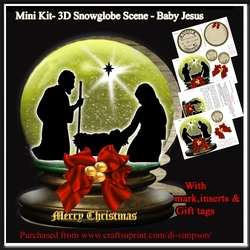 Mini Kit- 3D Snowglobe Scene - Baby Jesus