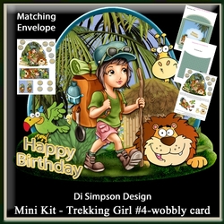 Mini Kit - Trekking Girl #4 - wobbly card