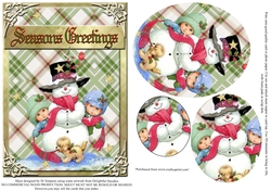 Christmas Scene -Vintage Snowman #1