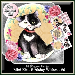 Mini Kit - Birthday Wishes # 6 - Cute Kitty
