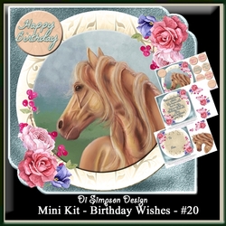 Mini Kit - Birthday Wishes # 20- Gorgeous horse for lots of occasions
