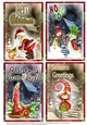 4 Christmas Toppers/ Santa,Snowmen, candle and elf