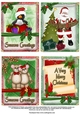 4 Christmas Toppers/ Santa, teddies and xmas penguin