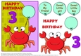 Happy Birthday for 3 yrs- Funny crab