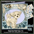 Beautiful Rose & Puppy Card Front Kit- Get Well #6