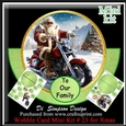 Wobble Card Mini Kit # 3- Biker Santa