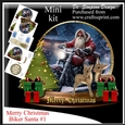 Mini Kit Shaped Card- Biker Santa #1