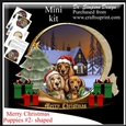 Mini Kit Shaped Card - #2 - Xmas Puppies