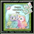 Mini Kit - Happy valentines Day # Owl 1