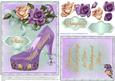 Girly Birthday Topper with Heritage Roses and Highheels#2